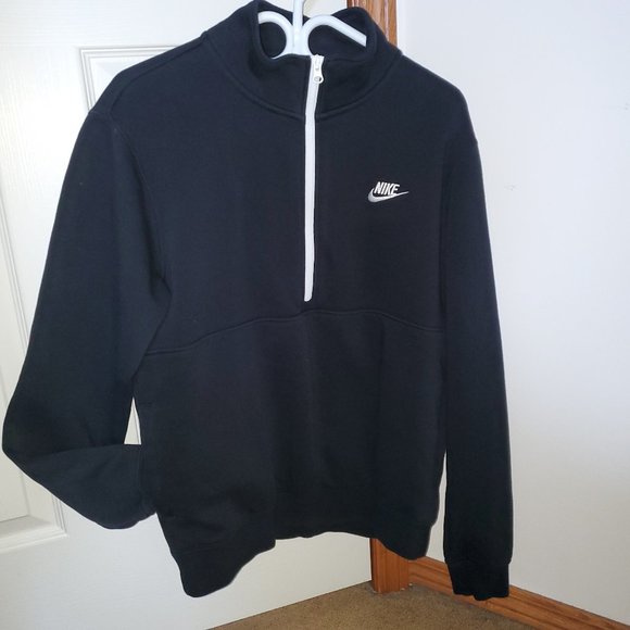 Nike Sweater Black 1/2-Zip Pullover- Medium - Picture 1 of 12